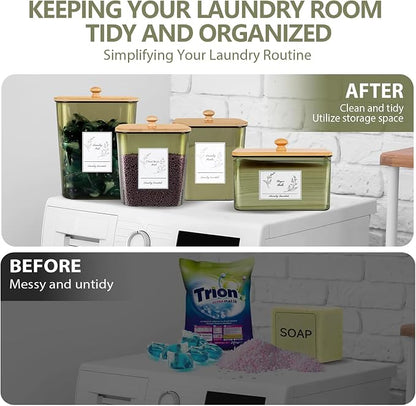 4 Pack Laundry Pods Container & Dryer Sheet Holder, Plastic Pod Holder - Image 4