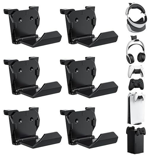 KUNSLUCK 6 Pack Controller Wall Mount – Universal Game Controller Holder by KUNSLUCK