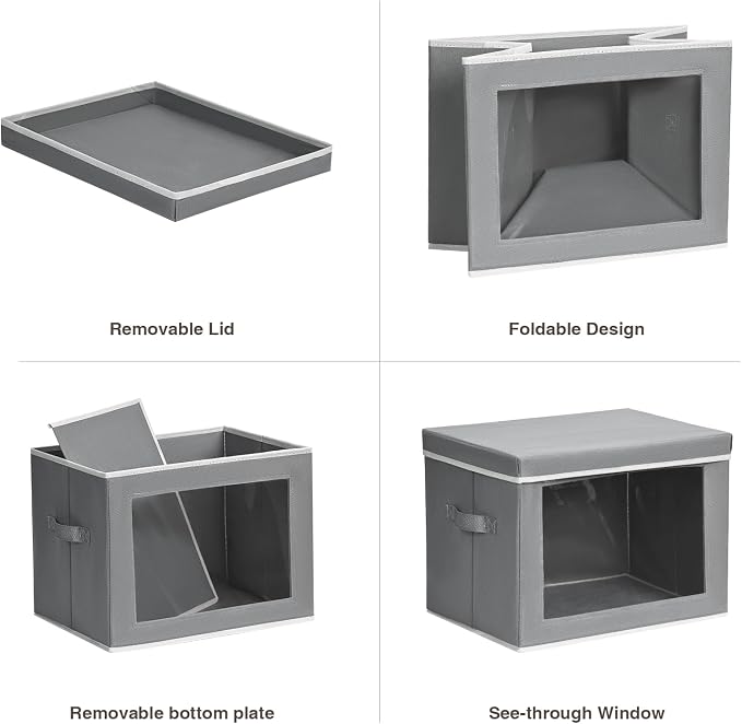 Homsorout Storage Bins with Lids, 3 Pack Large Storage Cubes with Window - Image 7