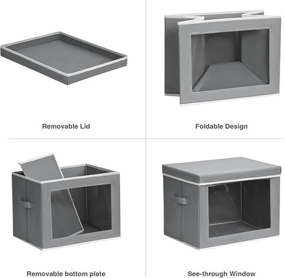 Homsorout Storage Bins with Lids, 4 Pack Large Storage Cubes with Window - Image 7