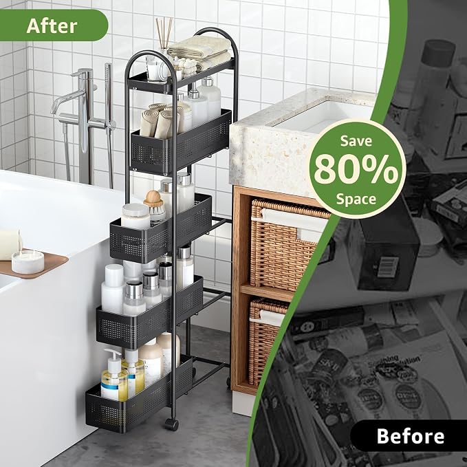 KINGRACK 5-Tier Slim Storage Cart - Image 7