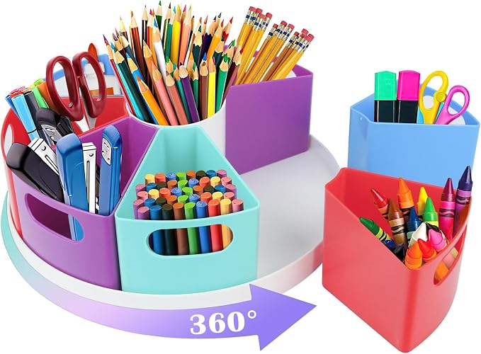 Rotating Art Supply Organizer Storage Caddy by ZERUIDM