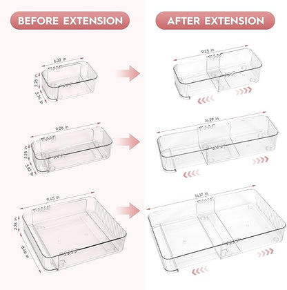 Expandable Drawer Organizer Set, 4-Piece Storage Trays - Image 5