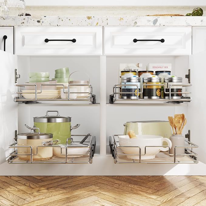 LOVMOR Pull Out Cabinet Organizer 9" W x 21½" D, Kitchen Cabinet Pull Out - Image 6