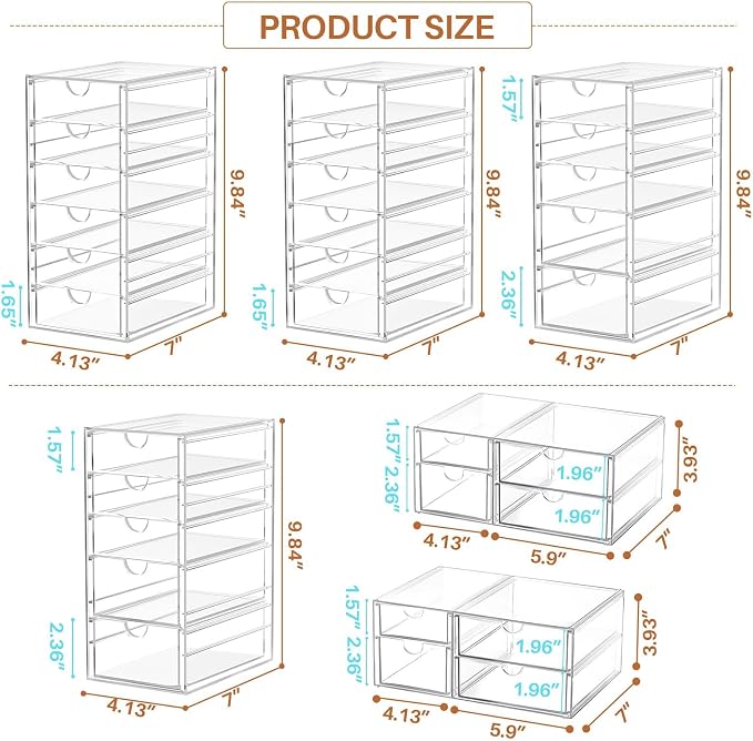 ARSTPEOE 30 Drawers, Acrylic Desk Makeup Organizer, Plastic Drawers Organizer - Image 3
