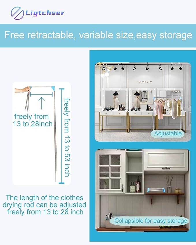 Ligtchser Portable Travel Garment Rack, Folding Clothes Rack - Image 3