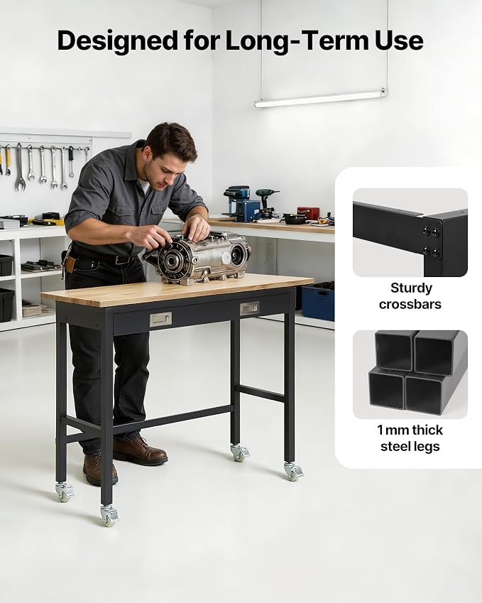 VEVOR 48-inch Workbench, 1500 lbs Load Capacity, Garage Workbench - Image 5