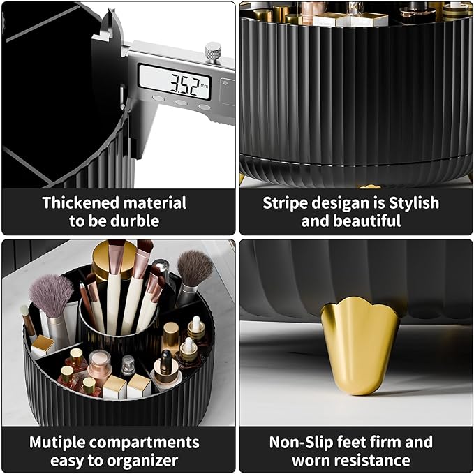 360° Rotate Makeup Brush Holder Organizer, Makeup Organizers Countertop - Image 5