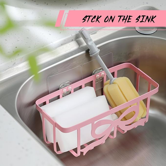 Pink Bow Sponge Holder for Kitchen Sink - Image 5