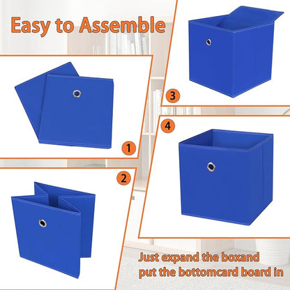 Foldable Storage Cubes Bins, 11 Inch Cloth Storage Cube Fabric Storage Box - Image 6