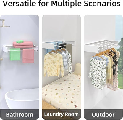 Wall Mounted Drying Rack for Laundry 23.6'', Folding Drying Rack Clothing Wall - Image 6