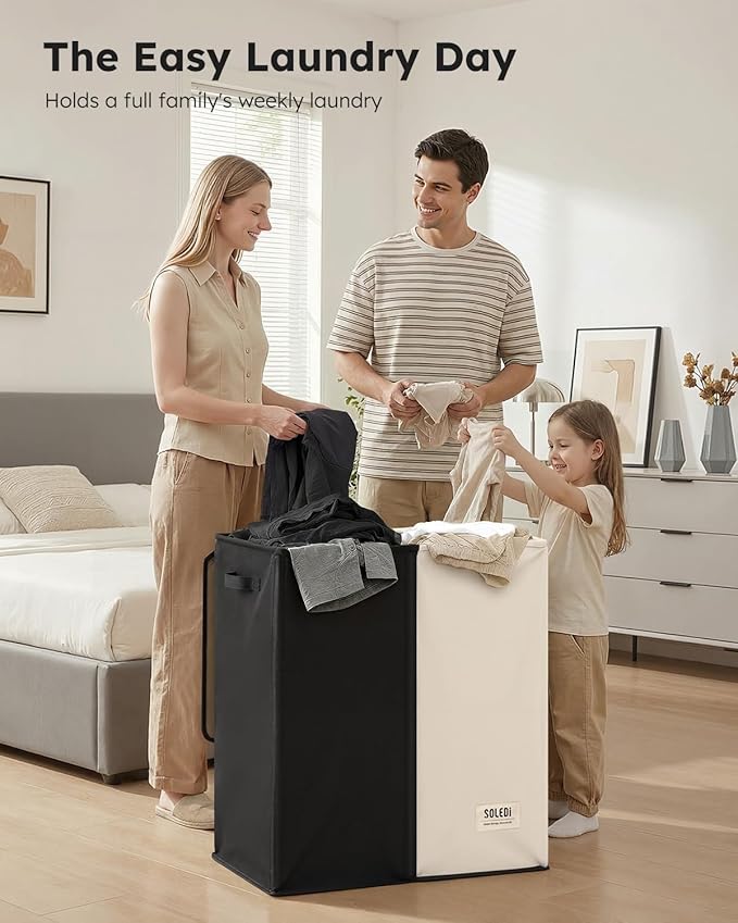 SOLEDI Large Double Laundry Hamper - Image 5