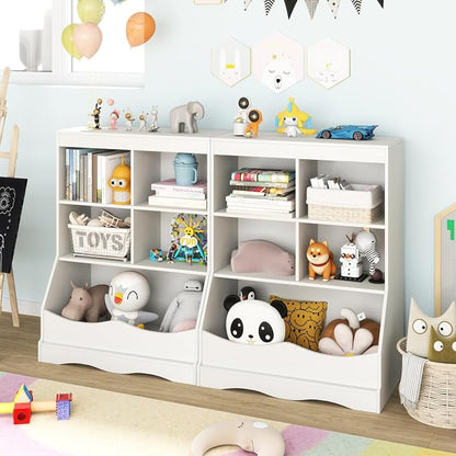 Storage Organizer, Small Bookcase w/ 4 Open Cubes & 1 Bottom Compartment - Image 4