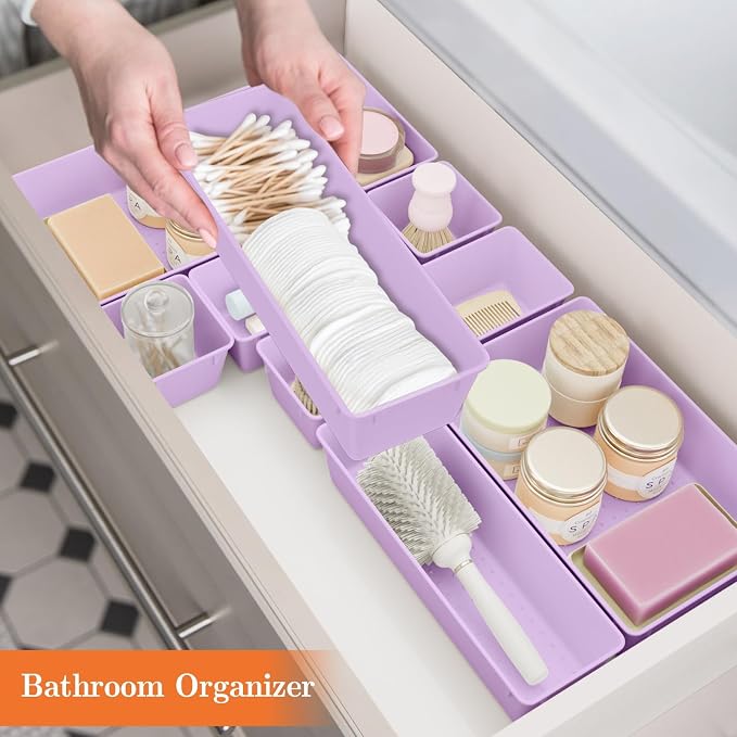 25 PCS Plastic Drawer Organizer Set, 4-Size Versatile Organizer Trays & storage - Image 6