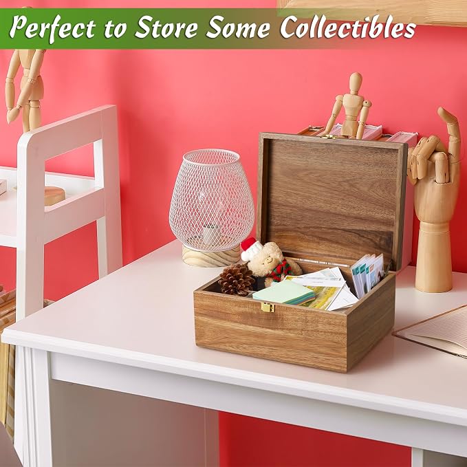 DRASTAR Wooden Keepsake Box, Large Acacia Storage Memory Box - Image 2