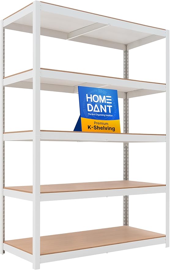 HOMEDANT House Lift-Beam White Boltless Heavy Duty Garage Storage Shelving by TheBestOrganizingSolution