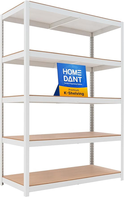 HOMEDANT House Lift-Beam White Boltless Heavy Duty Garage Storage Shelving by TheBestOrganizingSolution
