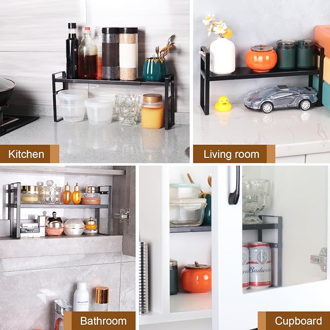 Expandable Narrow Medicine Cabinet Organizer Shelves Wide 3.58”, Metal Counter - Image 7