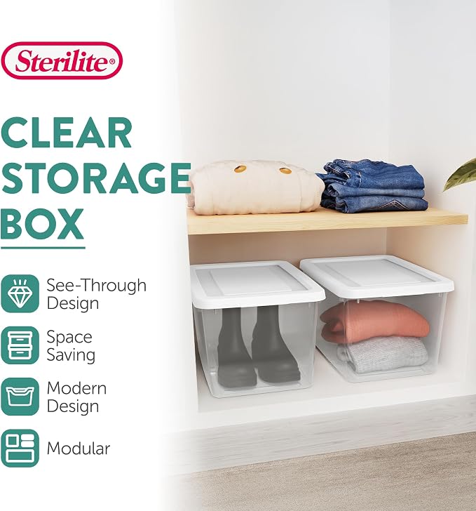 Sterilite 24 Pack Storage Box, 20 Quart Stackable Tote - Image 2