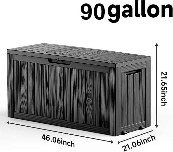 EasyUp 90 Gallon Outdoor Deck Box Waterproof, UV Resistant Resin Outdoor - Image 2