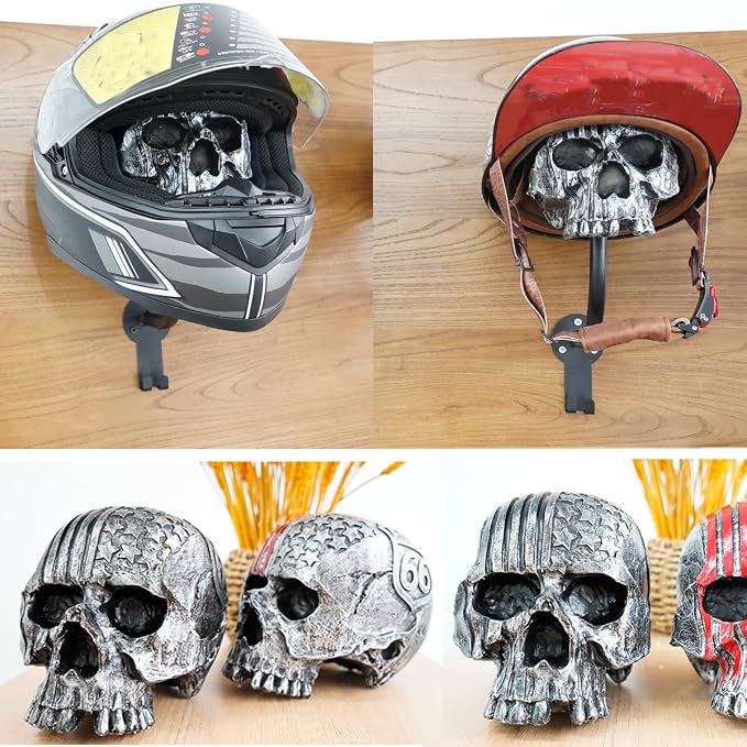Helmet Holder, Skull Helmet Holder Wall Mount Helmet Rack - Image 6