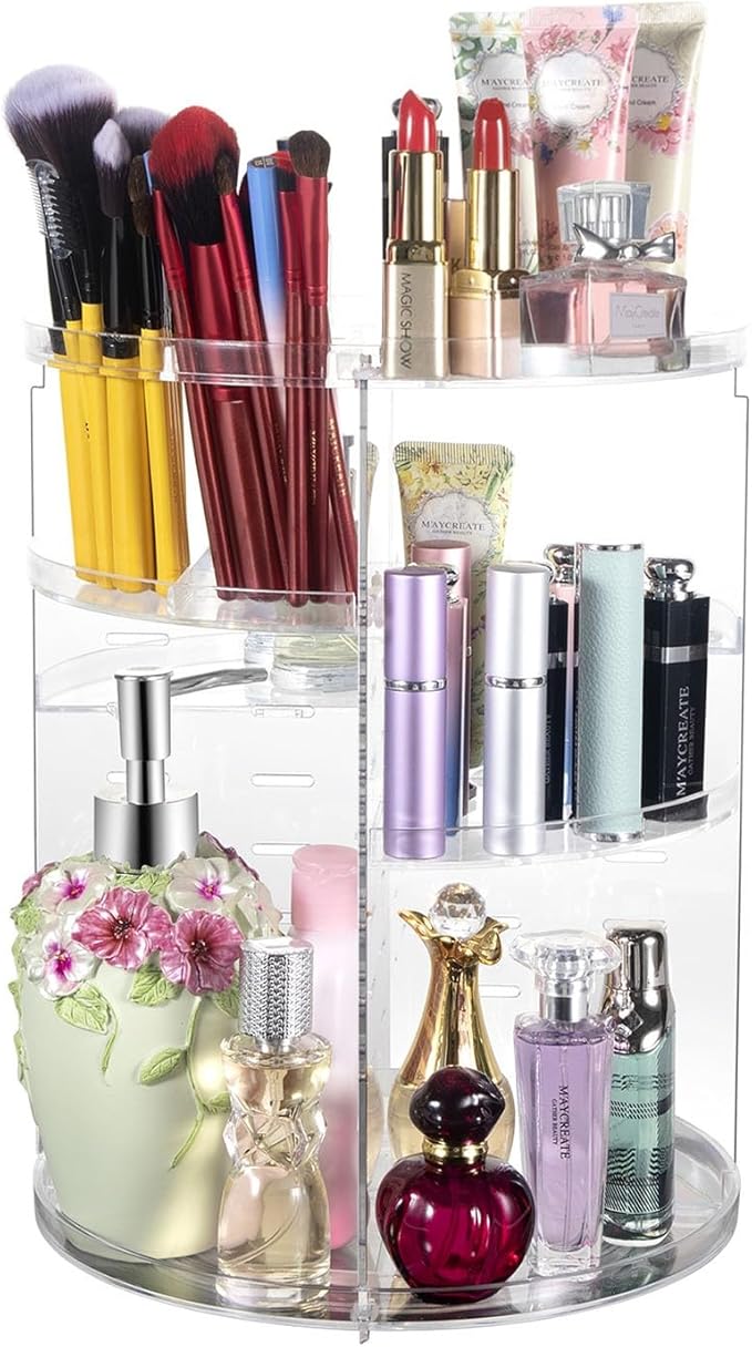 COYAHO 360 Rotating Makeup Organizer, Spinning Countertop, Cosmetic Holder Shelf by Coyaho
