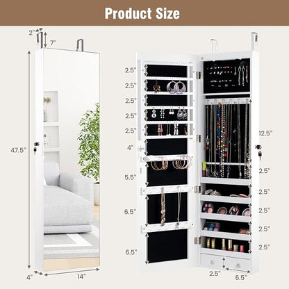 HAPPYGRILL Over the Door Jewelry Organizer, Hanging Jewelry Storage Cabinet - Image 6