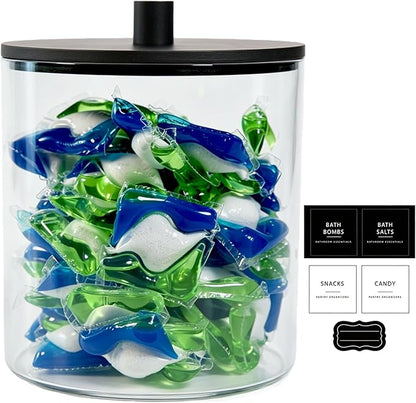 Amolliar 78oz/0.6 Gal Laundry Pods Storage Container, Large Clear Laundry Room by Amolliar