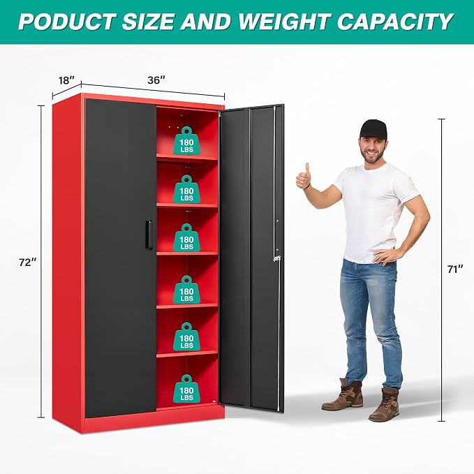 SISESOL Wide & Deep Metal Storage Cabinet - Image 3