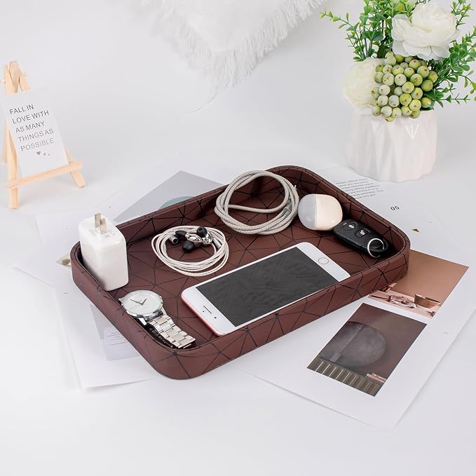 SANQIANWAN Faux Leather Valet Tray - Image 5