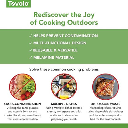 Tovolo Steak Marinating Container Large Grill Marinade and Prep Tray Set - Image 4