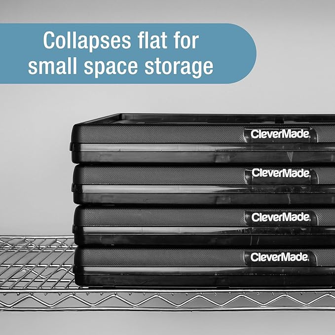 CleverMade Collapsible Utility Crates, 3 Pack, Obsidian | Each crate carries 66 - Image 4