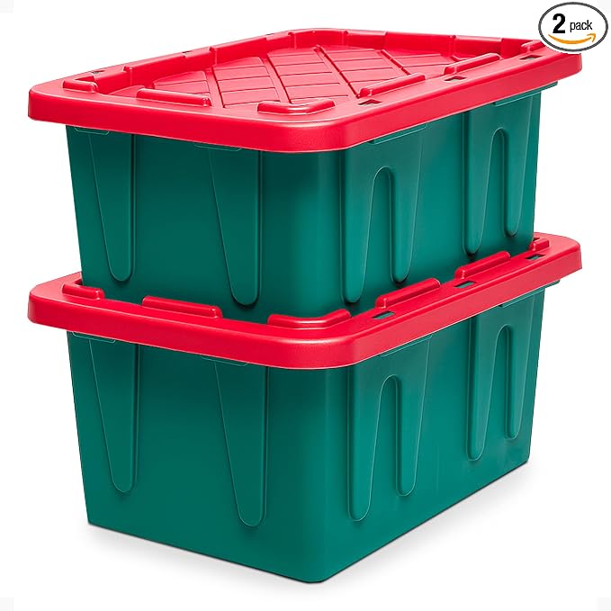 HOMZ 2-Pack Durabilt, Heavy Duty Plastic Storage Bins by Homz