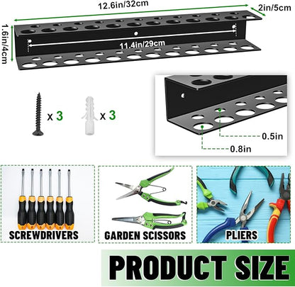 Screwdrivers Pliers Holder Wall Mount, Heavy Duty Metal Utility Storage Rack - Image 3