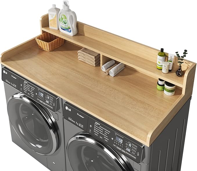 2-Tier Washer and Dryer Countertop, 2.75" H Guard, Large Space Laundry Topper by BigPonPon