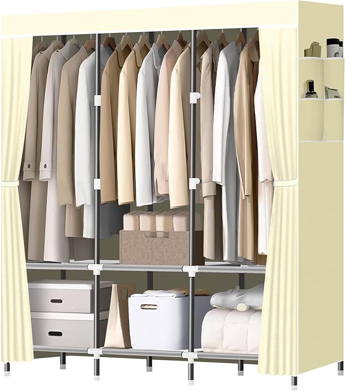 LOKEME Wardrobe Closet, Steel Pipe Diameter 19mm, Portable Closet by LOKEME-USDirect