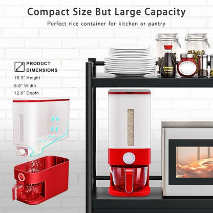 Lenwi 22-25 Lbs Rice Dispenser, Large Cereal Dry Food Storage Containers - Image 5