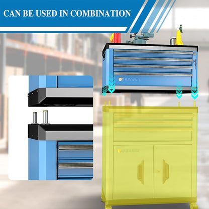 4-Drawer Tool Box with Lock&Keys, Portable Tool Box with Multifunctional - Image 6