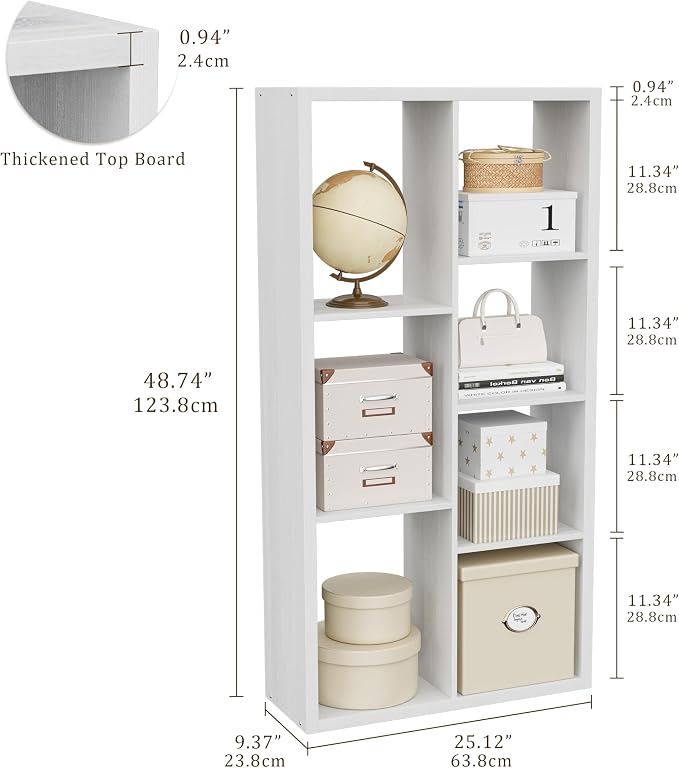 Cube Storage Organizer Bookcase, Decorative 11 inch Open Back Cubical Shelf - Image 3