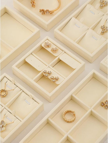 Dark Blue Jewelry Display Tray Ring Necklace Earring Bangle Organizer - Image 3