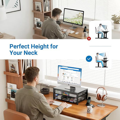 OPNICE Computer Monitor Stand Riser, Desk Organizer - Image 3