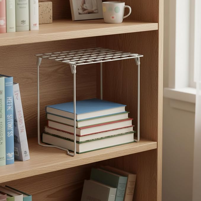 Honey-Can-Do Stackable Steel Wire Locker Shelf, Heavy Duty Height Adjustable - Image 2