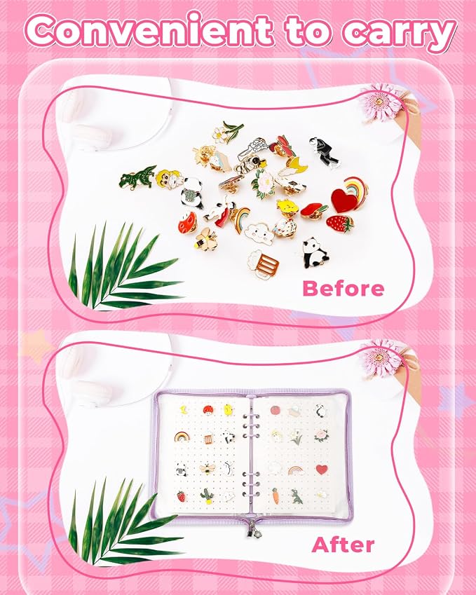 UCEC Enamel Pin Display Book & 50 PCS Pin Backs, A5 Album Pin Collection Binder - Image 3