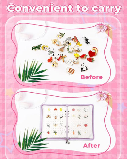 UCEC Enamel Pin Display Book & 50 PCS Pin Backs, A5 Album Pin Collection Binder - Image 3
