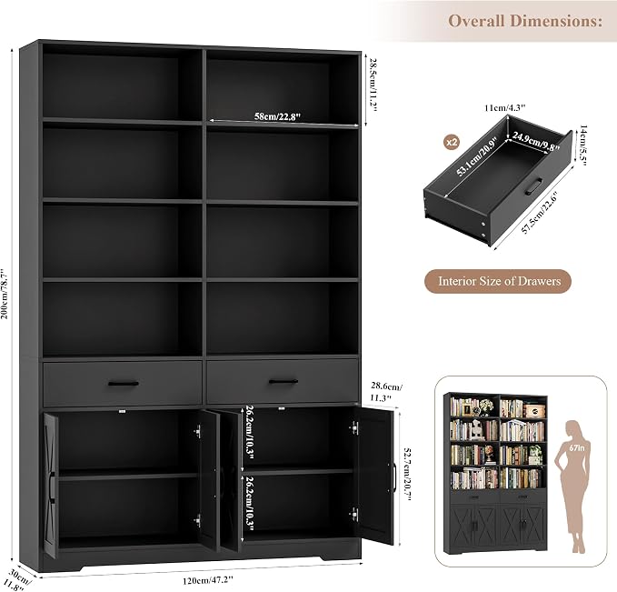 HOSTACK 78" Tall Bookshelf - Image 3
