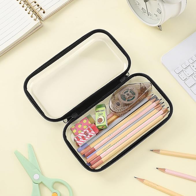 Sanwuta 6 Pcs Clear Hard Zipper Case Hard Plastic Zipper Pouches Transparent - Image 6