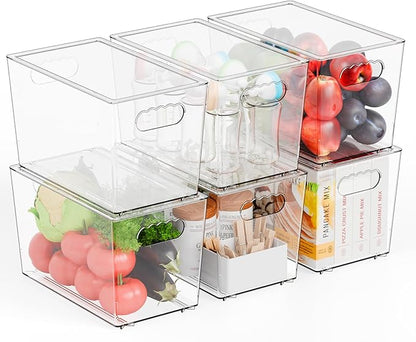 Yieach 6 Pack Clear Stackable Storage Bins by Yieach