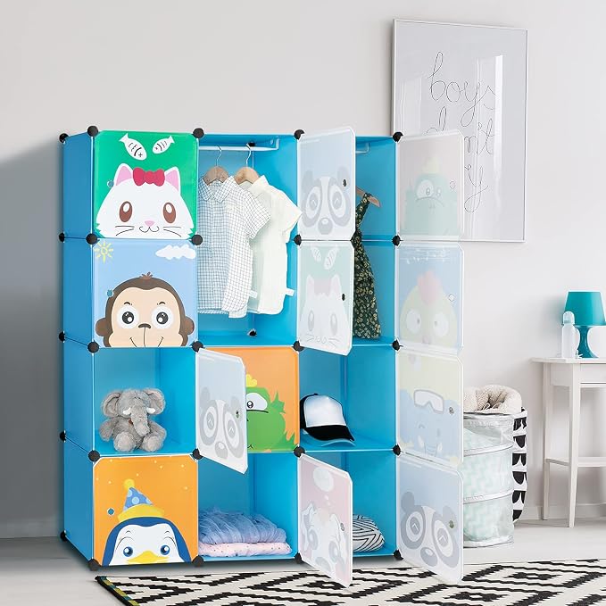 Cubes Storage Organizer, 12-Cube Plastic DIY Cabinet Clothes Wardrobe Closet - Image 9