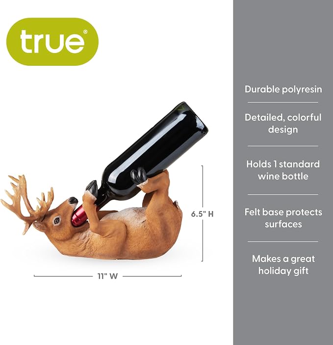 TRUE Buzzed Buck Bottle Holder for Kitchen Decor or Bar Carts, Bottle Rack for - Image 3