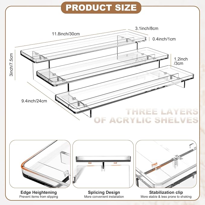 ULENDIS 2 Pack 3 Tier Acrylic Stands - Image 2